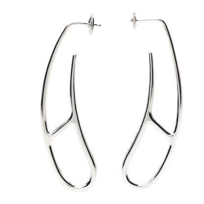 Hermes Sterling Silver Chaine D'Ancre Twist Earrings 1 of 6