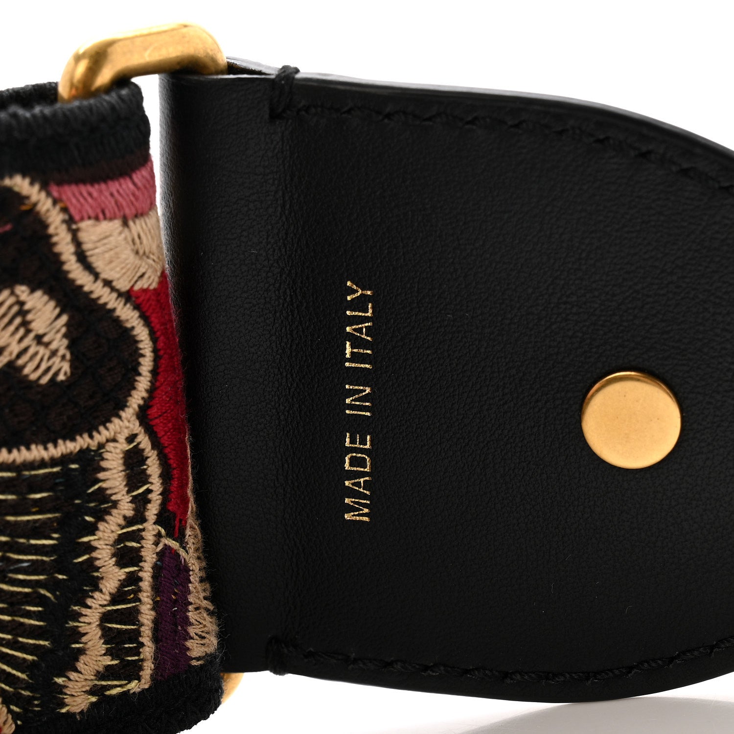Christian Dior Canvas Embroidered Jardin D'Hive Shoulder Strap Black Multicolor 5 of 7