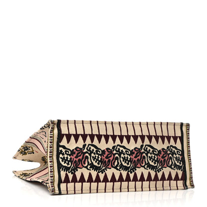 Christian Dior Canvas Embroidered Geometric Book Tote Multicolor 4 of 13