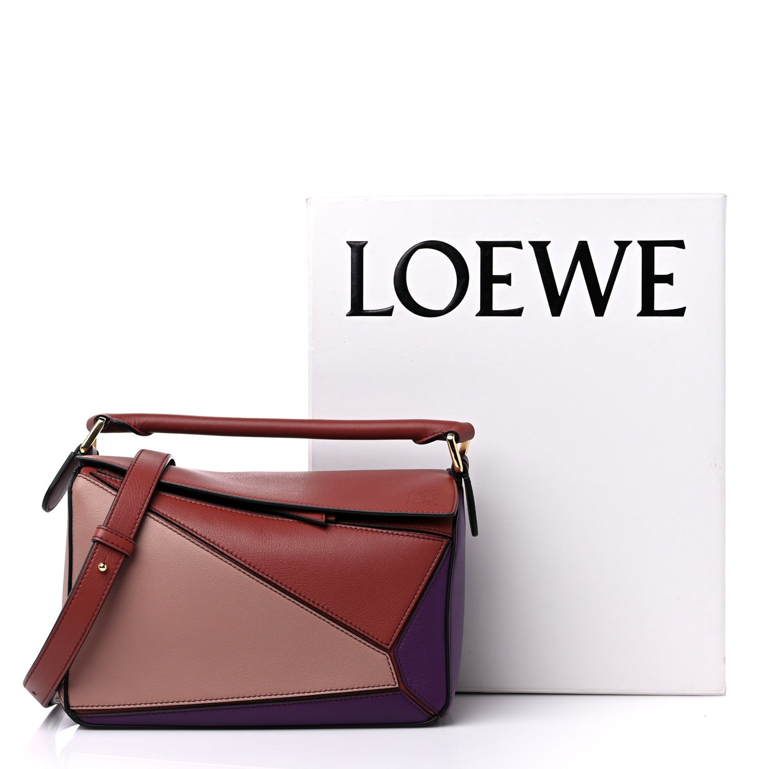 Loewe Calfskin Small Puzzle Bag Dark Rust Dark Purple 9 of 9