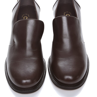 Chanel Glazed Calfskin CC Loafers 39 Dark Brown 10 of 11