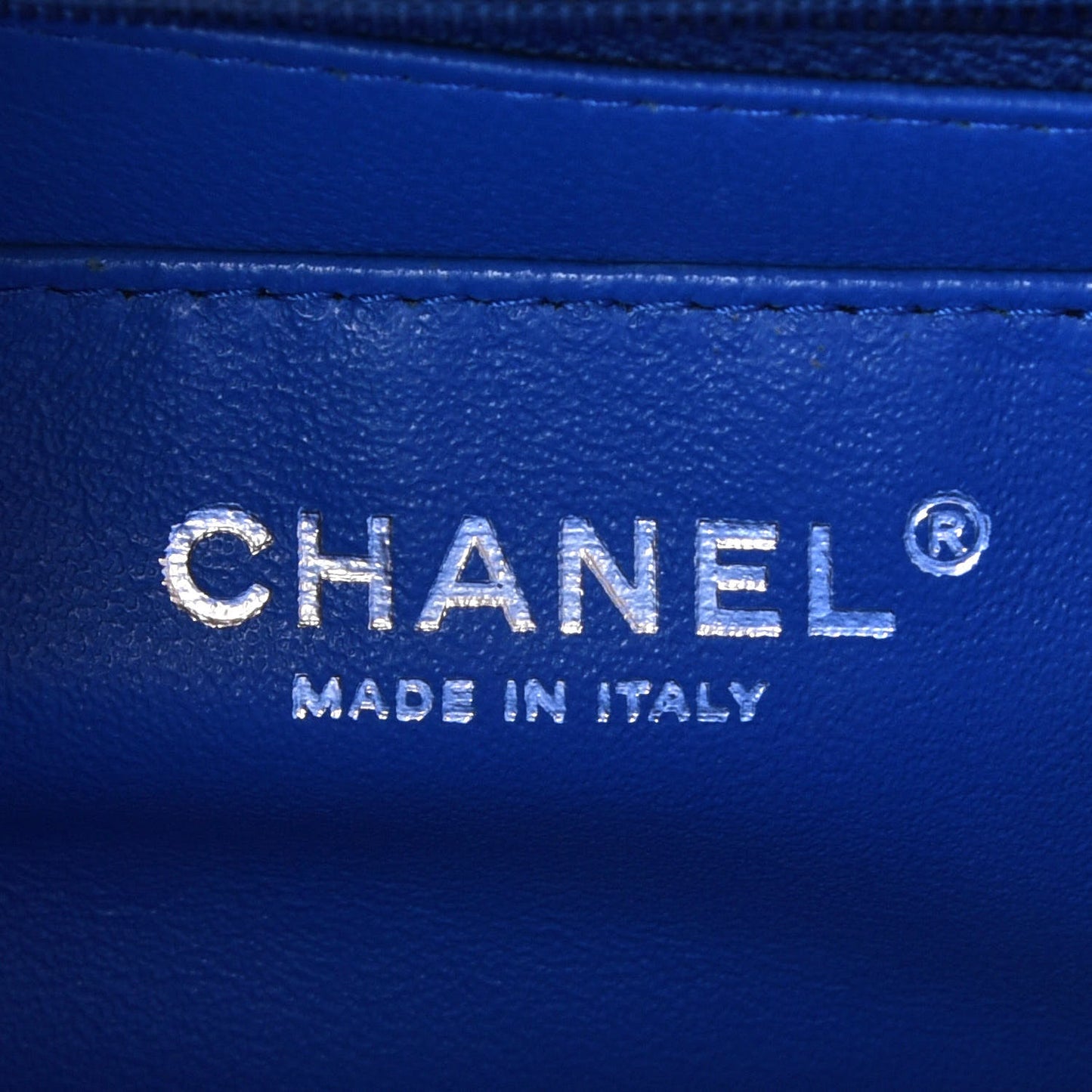Caviar Quilted Mini Rectangular Flap Blue
