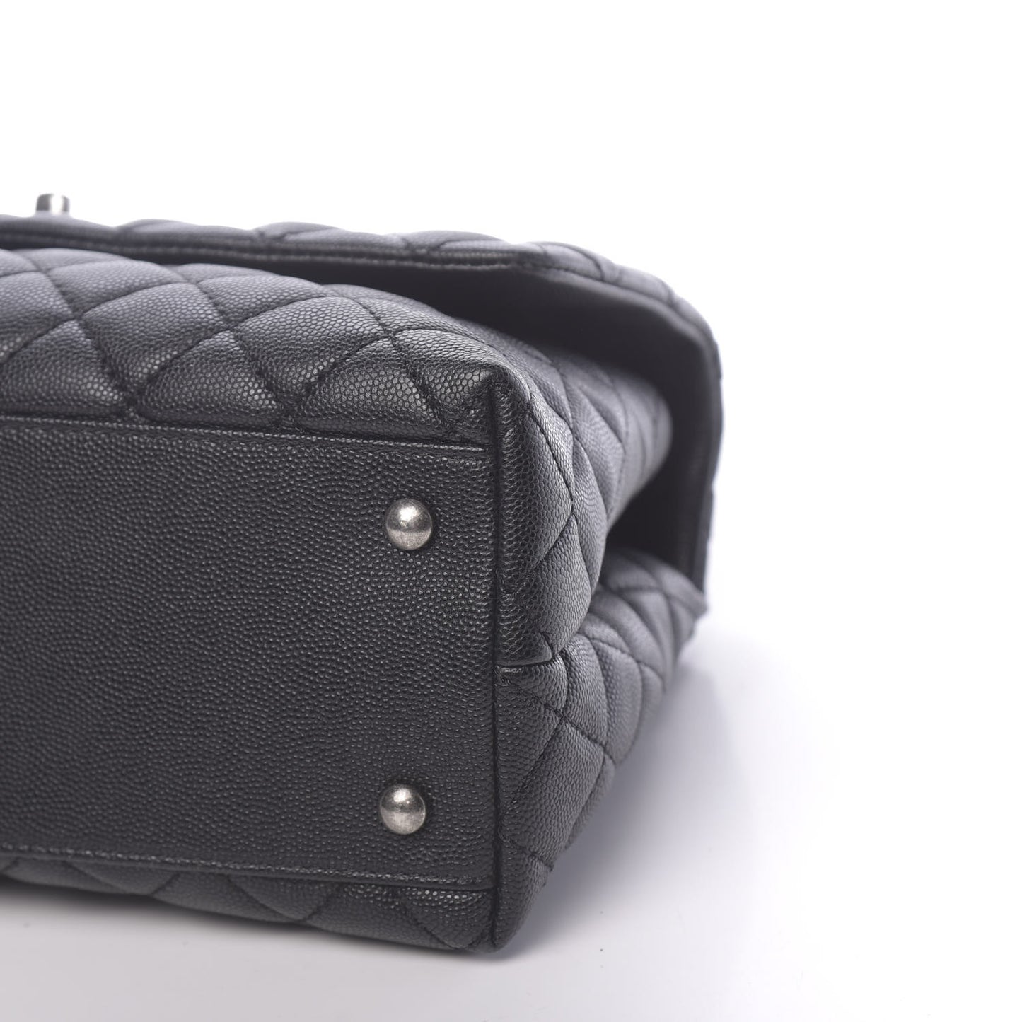 Caviar Quilted Small Coco Handle Flap Black