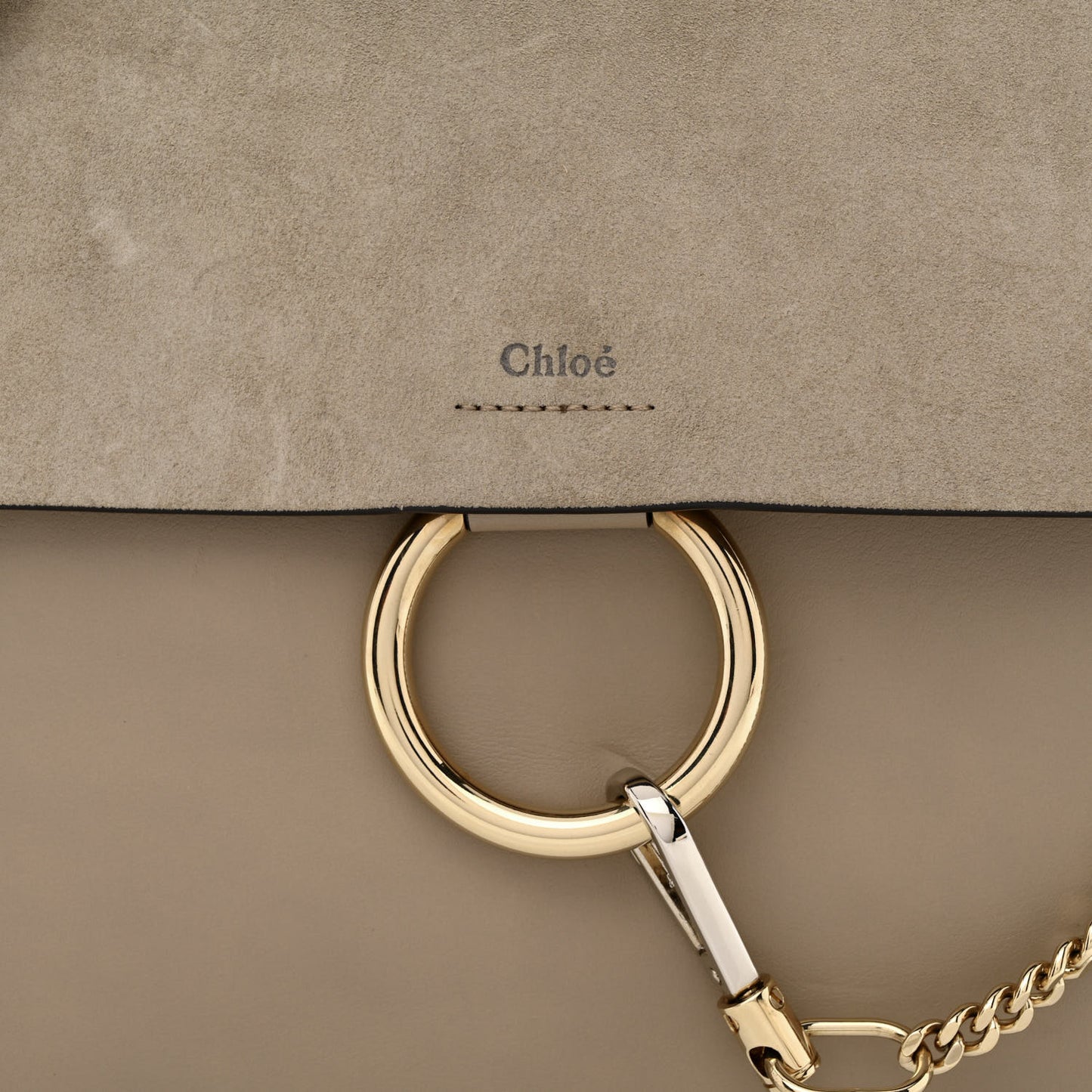 Calfskin Suede Medium Faye Shoulder Bag Motty Grey