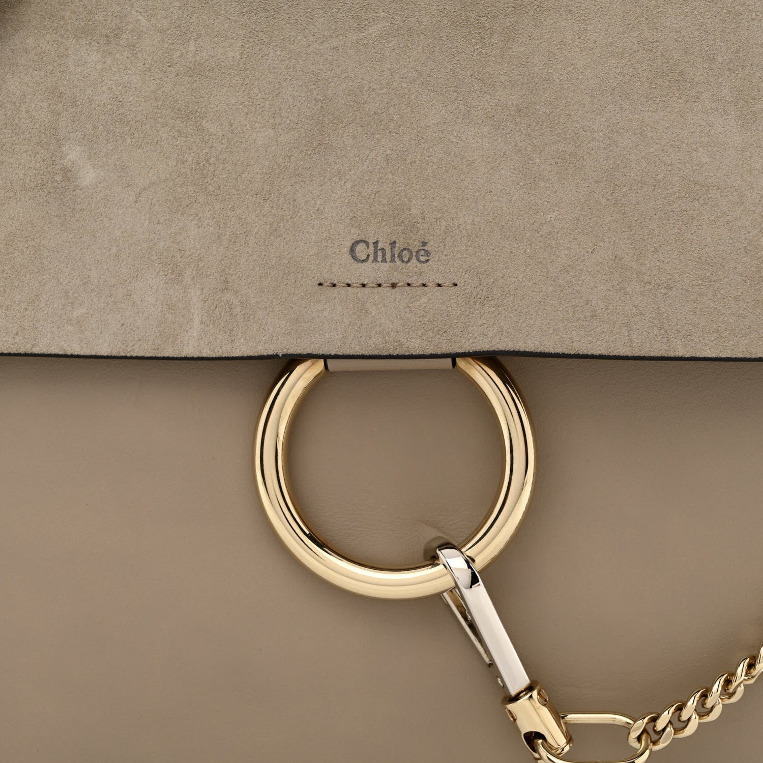 Chloe Calfskin Suede Medium Faye Shoulder Bag Motty Grey 7 of 10