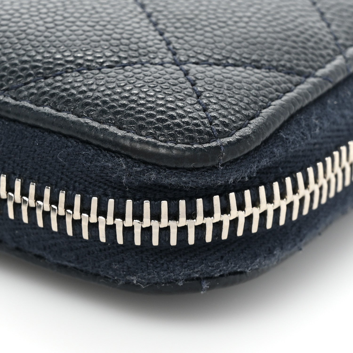 Chanel Caviar Quilted Large Gusset Zip Around Wallet Navy 13 of 13