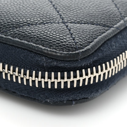 Chanel Caviar Quilted Large Gusset Zip Around Wallet Navy 13 of 13