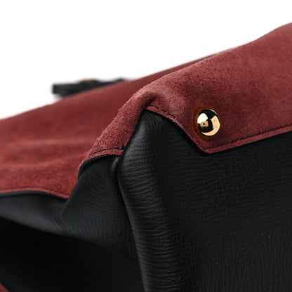 Burberry Suede Calfskin House Check Large Banner Tote Mahogany Red 12 of 16