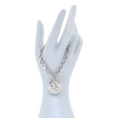 Tiffany Sterling Silver Notes Round Tag Charm Bracelet 2 of 7