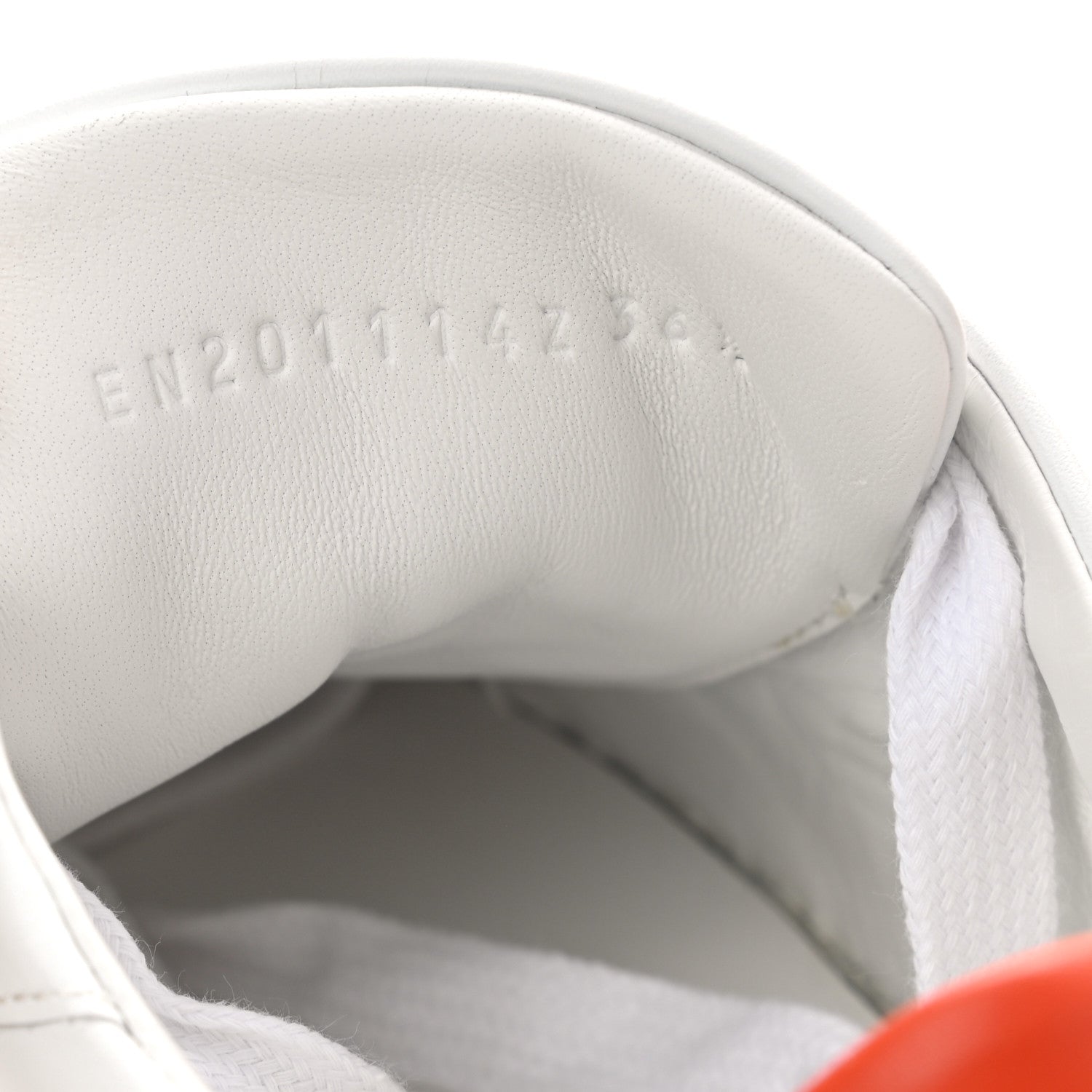 Hermes Calfskin Womens Advantage Sneakers 36.5 White Orange 8 of 9