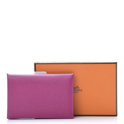 Hermes Epsom Calvi Card Case Rose Pourpre 8 of 8