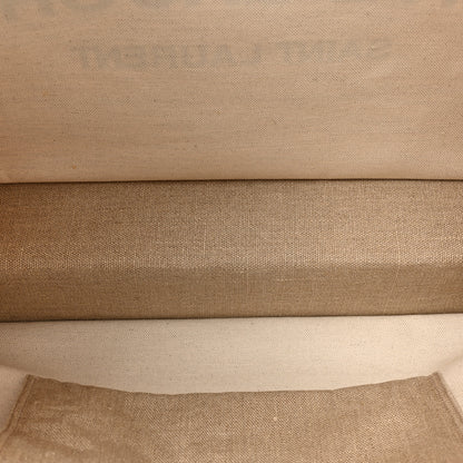 Saint Laurent Linen Calfskin Rive Gauche Tote Optic White 5 of 12