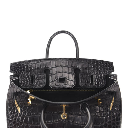 Hermes Matte Alligator Birkin 25 Black 16 of 32