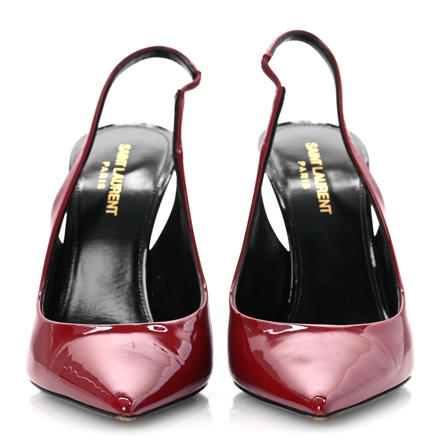 Saint Laurent Patent Calfskin Zoe 105 Slingback Pump 39 Opyum Red 3 of 12