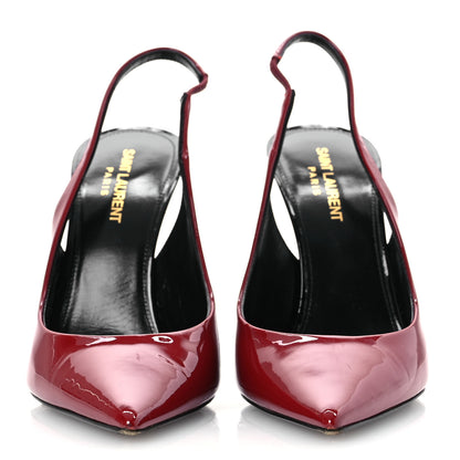 Saint Laurent Patent Calfskin Zoe 105 Slingback Pump 39 Opyum Red 3 of 12