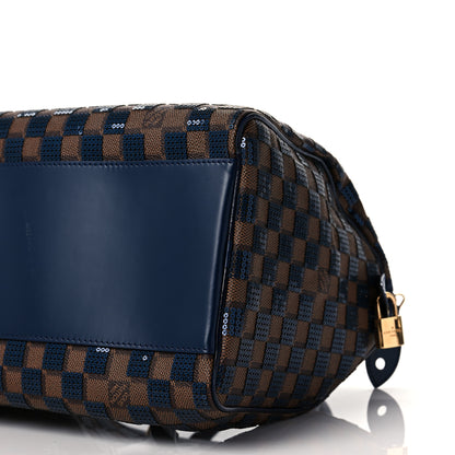 Louis Vuitton Damier Paillettes Speedy 30 Blue 8 of 9