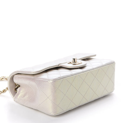 Chanel Iridescent Lambskin Quilted Mini Rectangular Flap Ivory 4 of 11