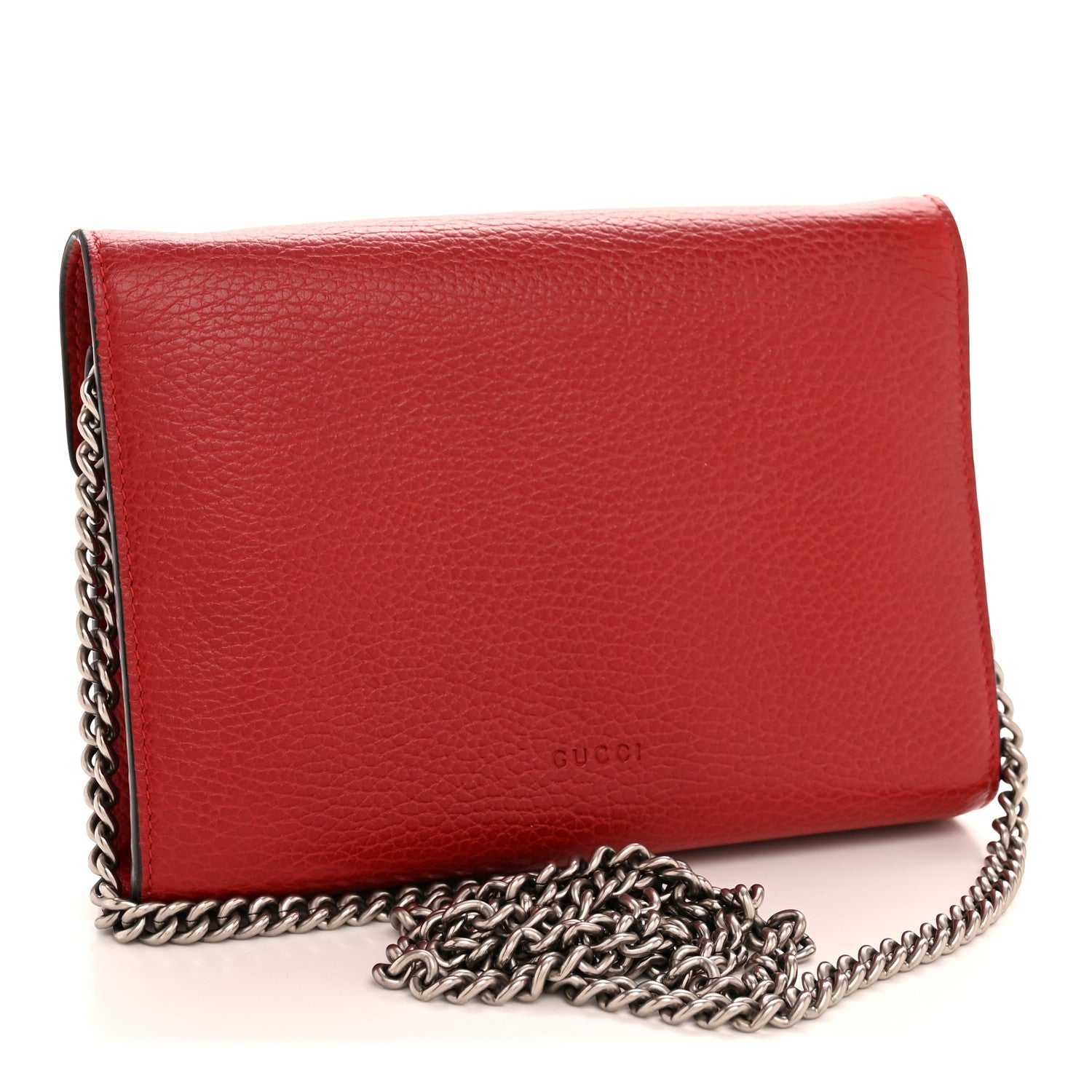 Gucci Calfskin Mini Dionysus Chain Wallet Hibiscus Red 1812233