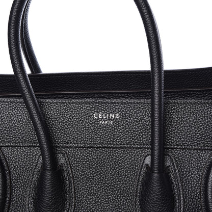 Celine Drummed Calfskin Micro Luggage Black 7 of 9