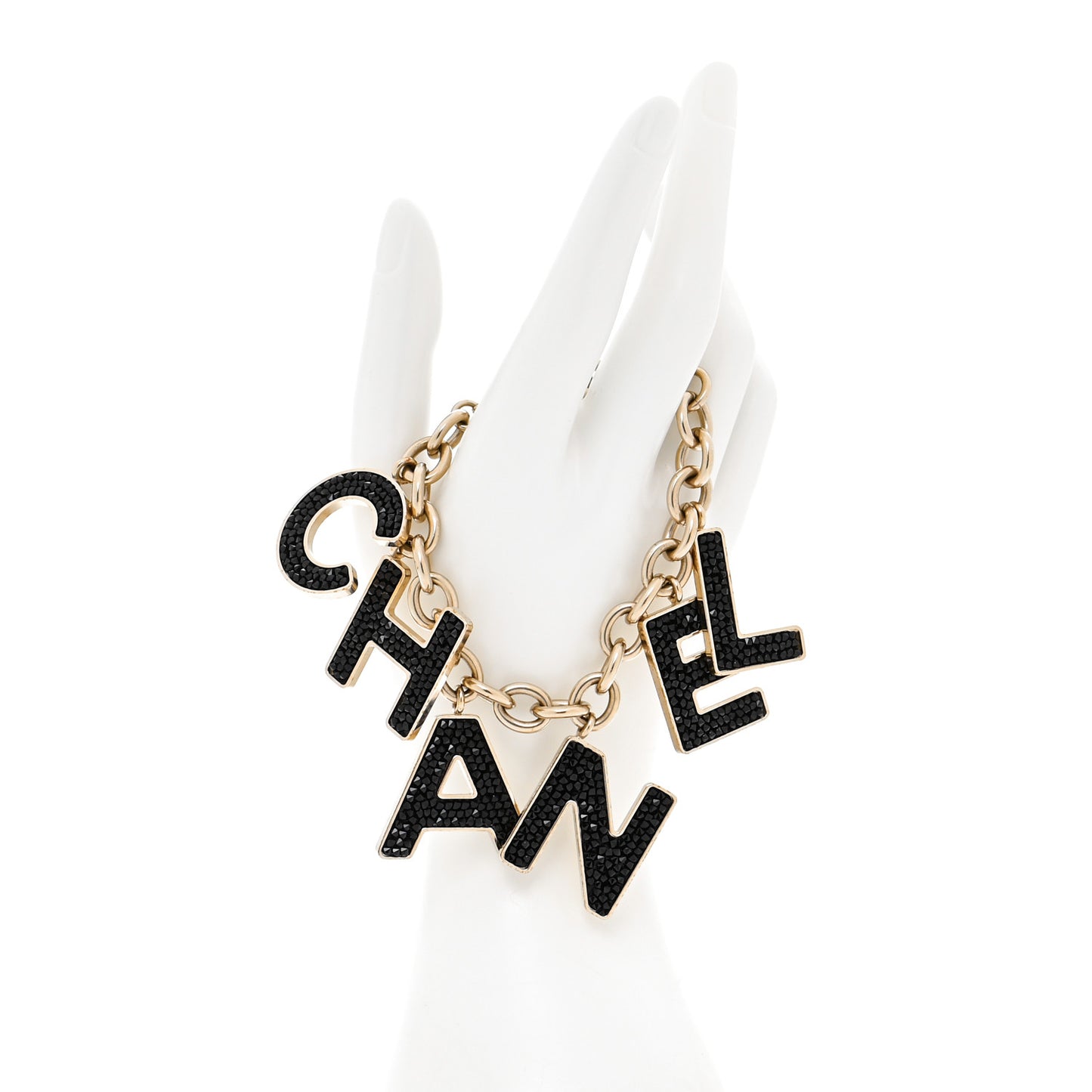 Crystal Logo Bracelet Black Gold