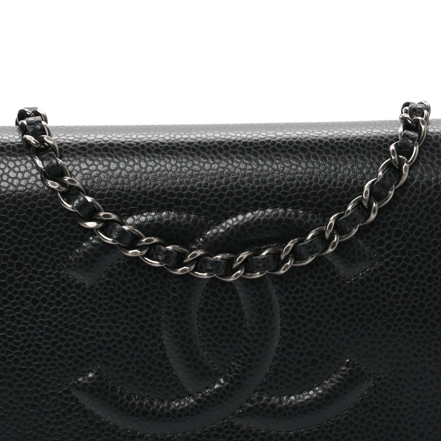 Chanel Caviar Timeless CC Wallet on Chain WOC Navy Blue 9 of 11