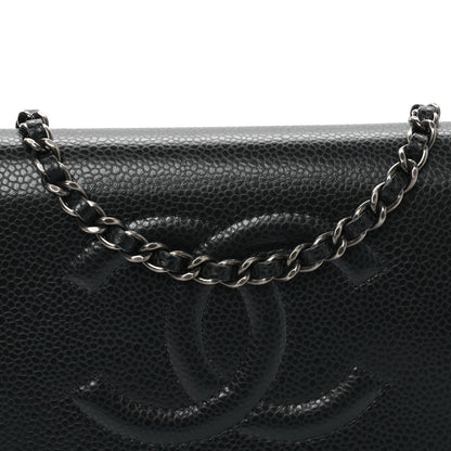 Chanel Caviar Timeless CC Wallet on Chain WOC Navy Blue 9 of 11