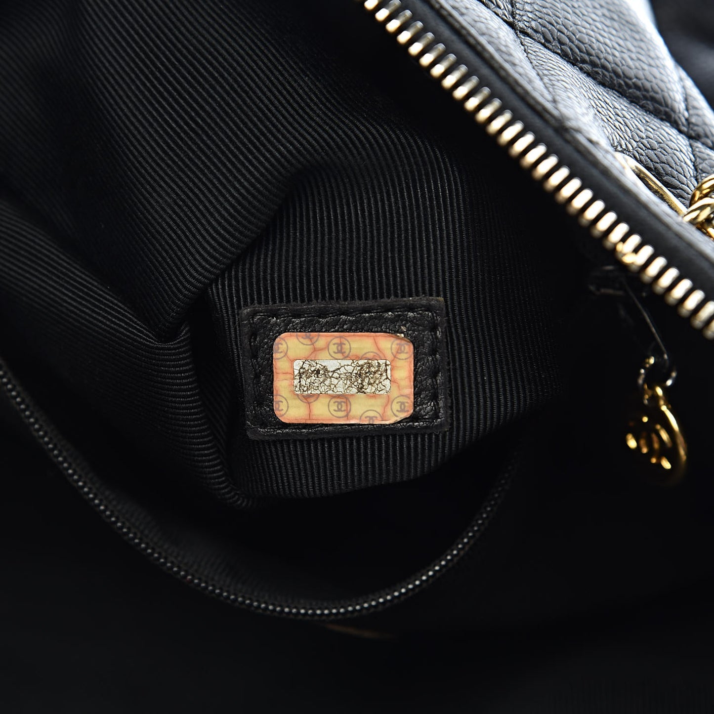 Caviar Quilted Flap Shoulder Bag Black