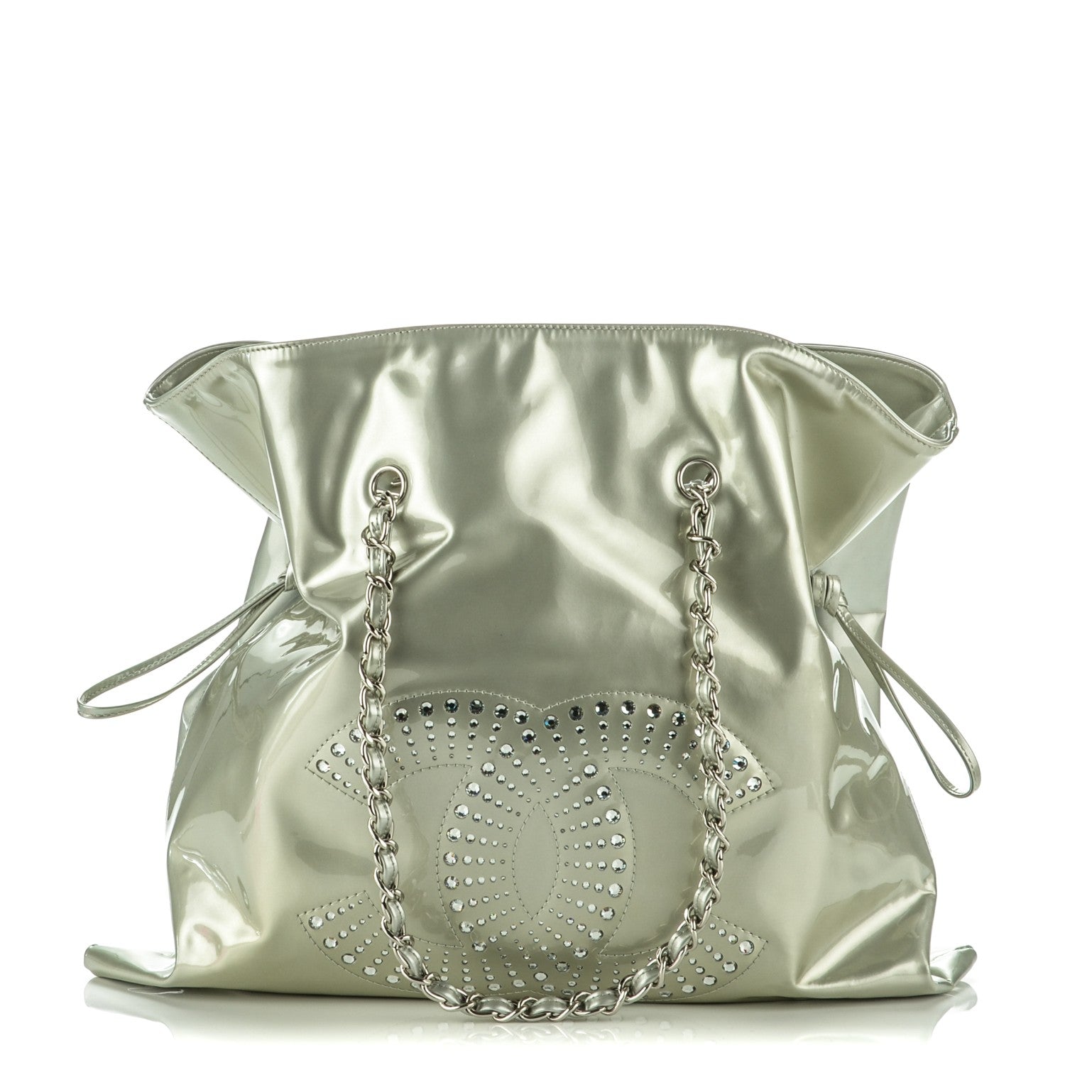 Chanel Patent Crystal Strass Bonbons Tote Silver 1 of 7