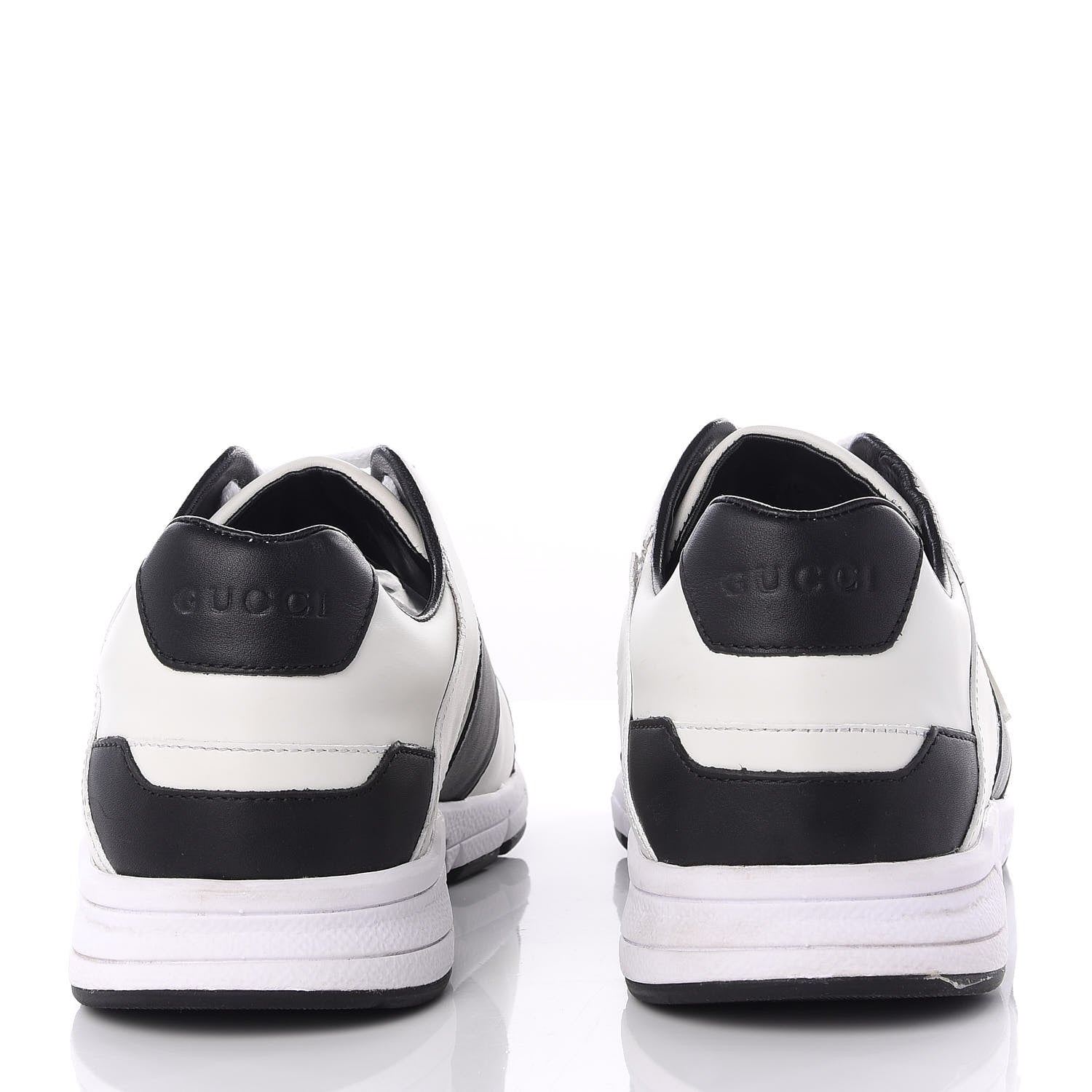 Gucci Calfskin Womens Interlocking G Sneakers 37.5 Black White 6 of 14