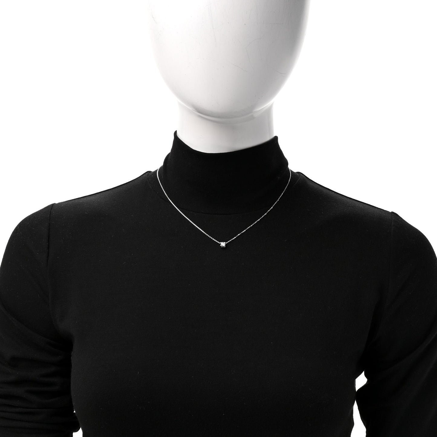 18K White Gold Diamond .30ct C De Cartier Pendant Necklace