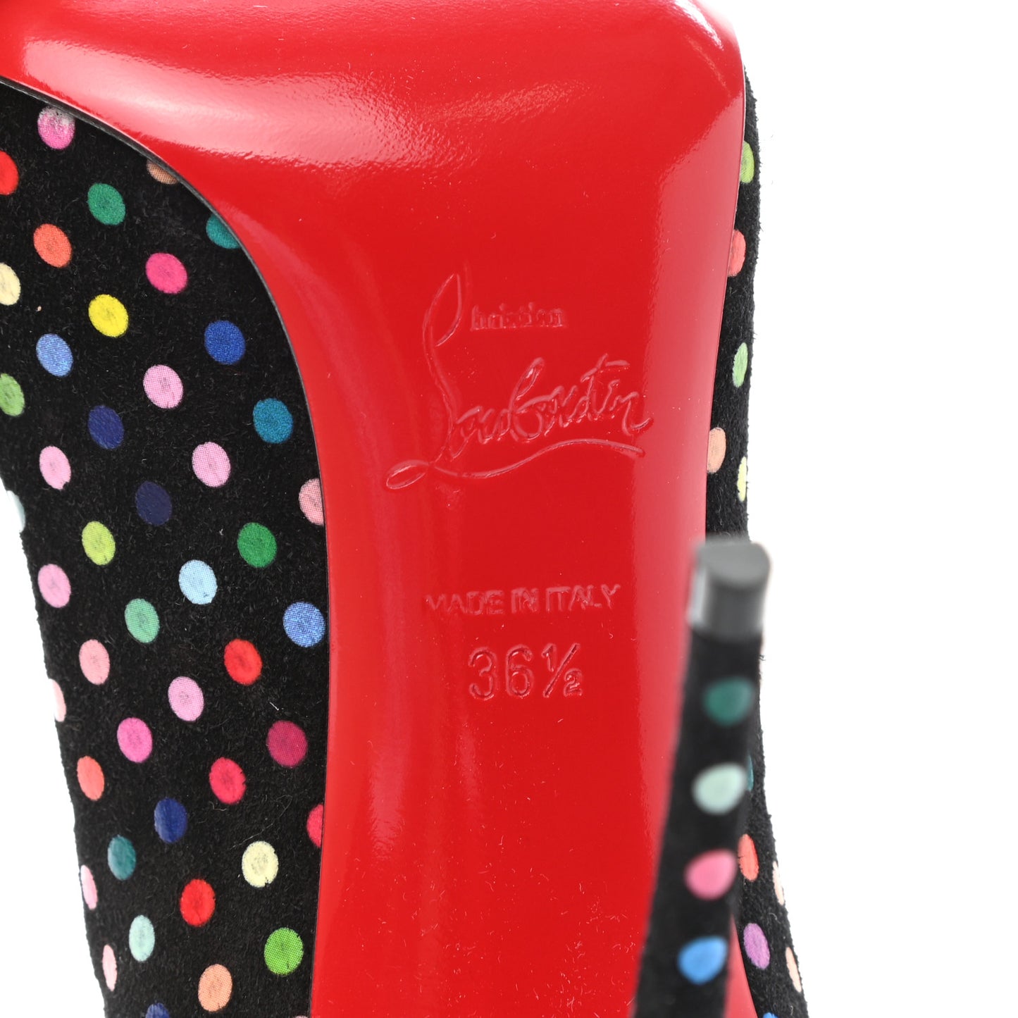 Suede Polka Dot Hot Chick 100 Pumps 36.5 Black Multicolor