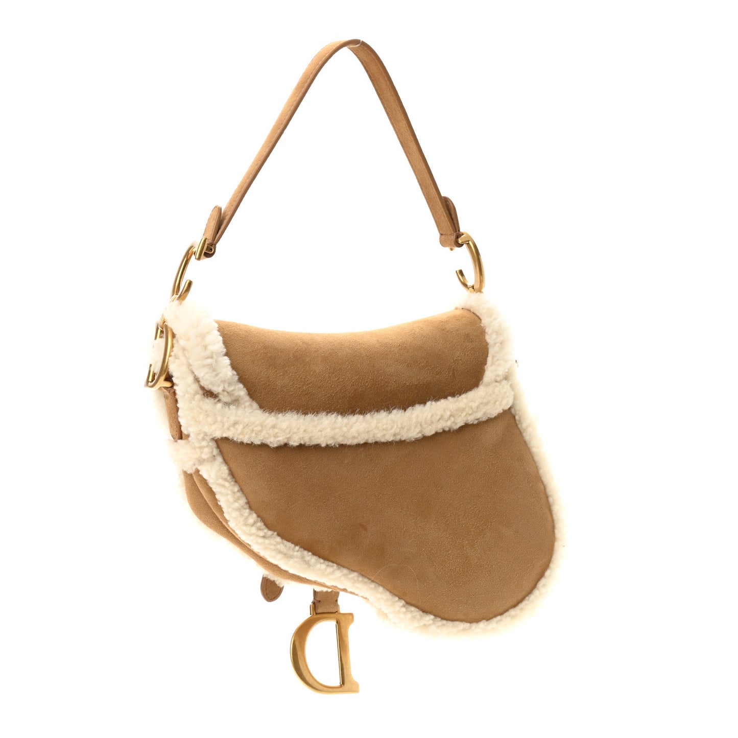 Shearling Saddle Bag Camel