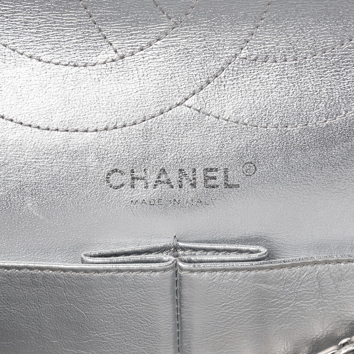 Metallic Lambskin Quilted 2.55 Reissue 227 Flap Silver