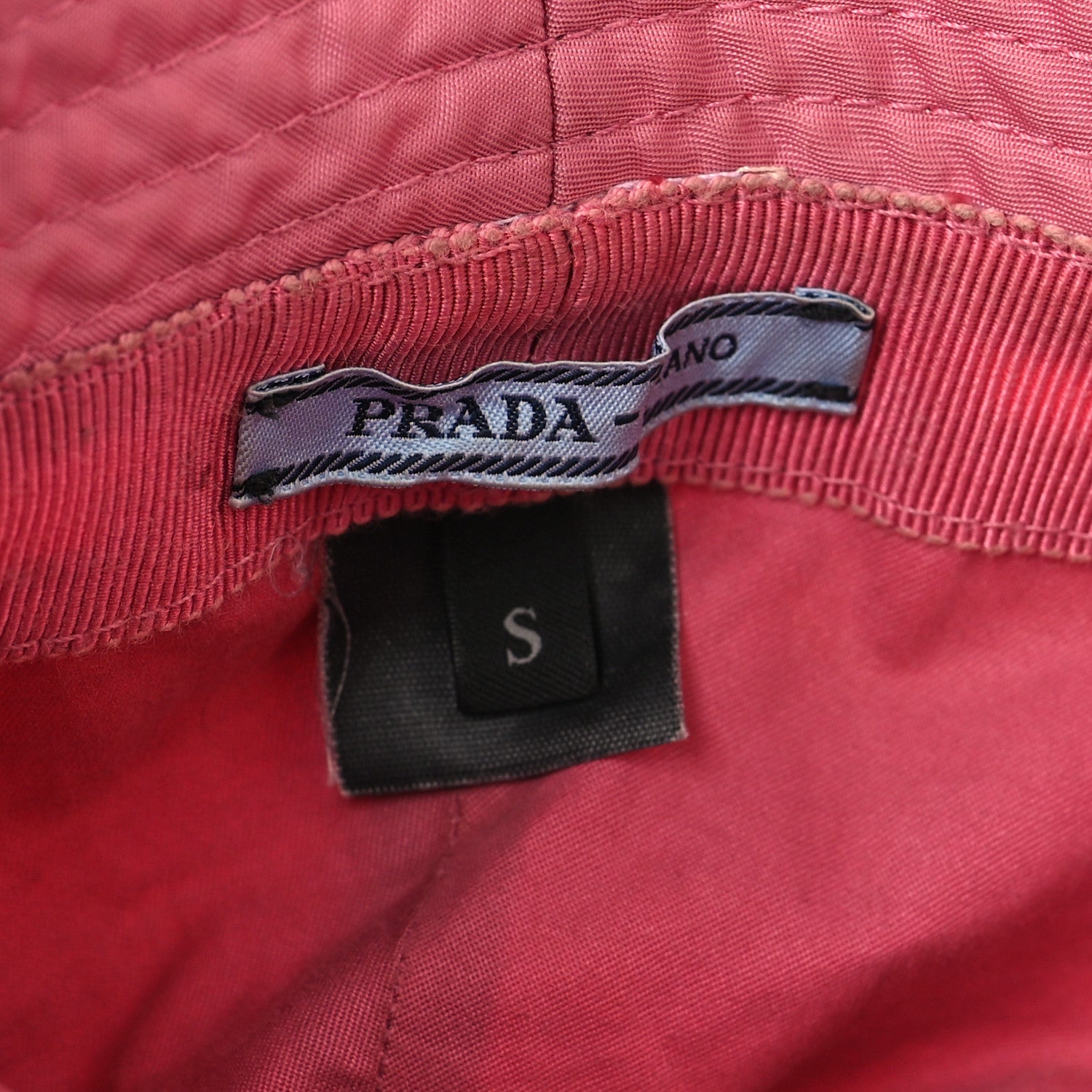Prada Re-Nylon Metal Triangle Logo Womens Bucket Hat S Rosa 8 of 9