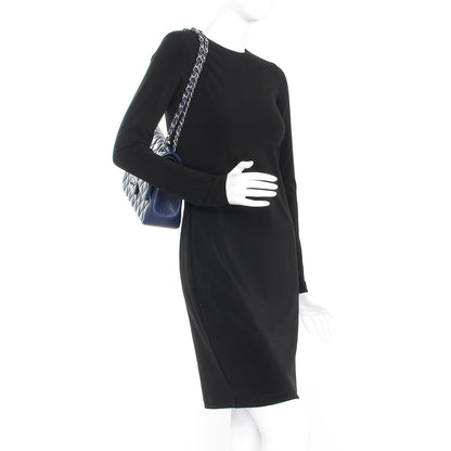 Chanel Caviar Quilted Jumbo Double Flap Navy Blue 10 of 10