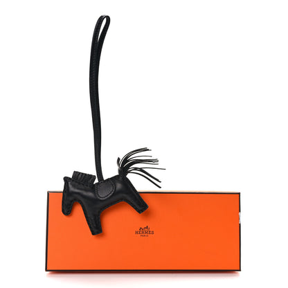 Hermes Milo Lambskin Grigri Rodeo Horse Bag Charm PM So Black 4 of 4