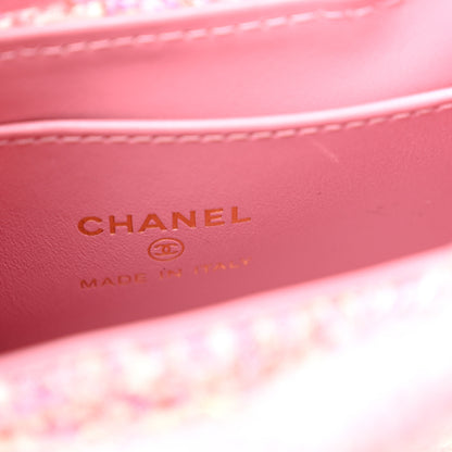Chanel Tweed Quilted Mini Nano Kelly Shopper Pink 6 of 10