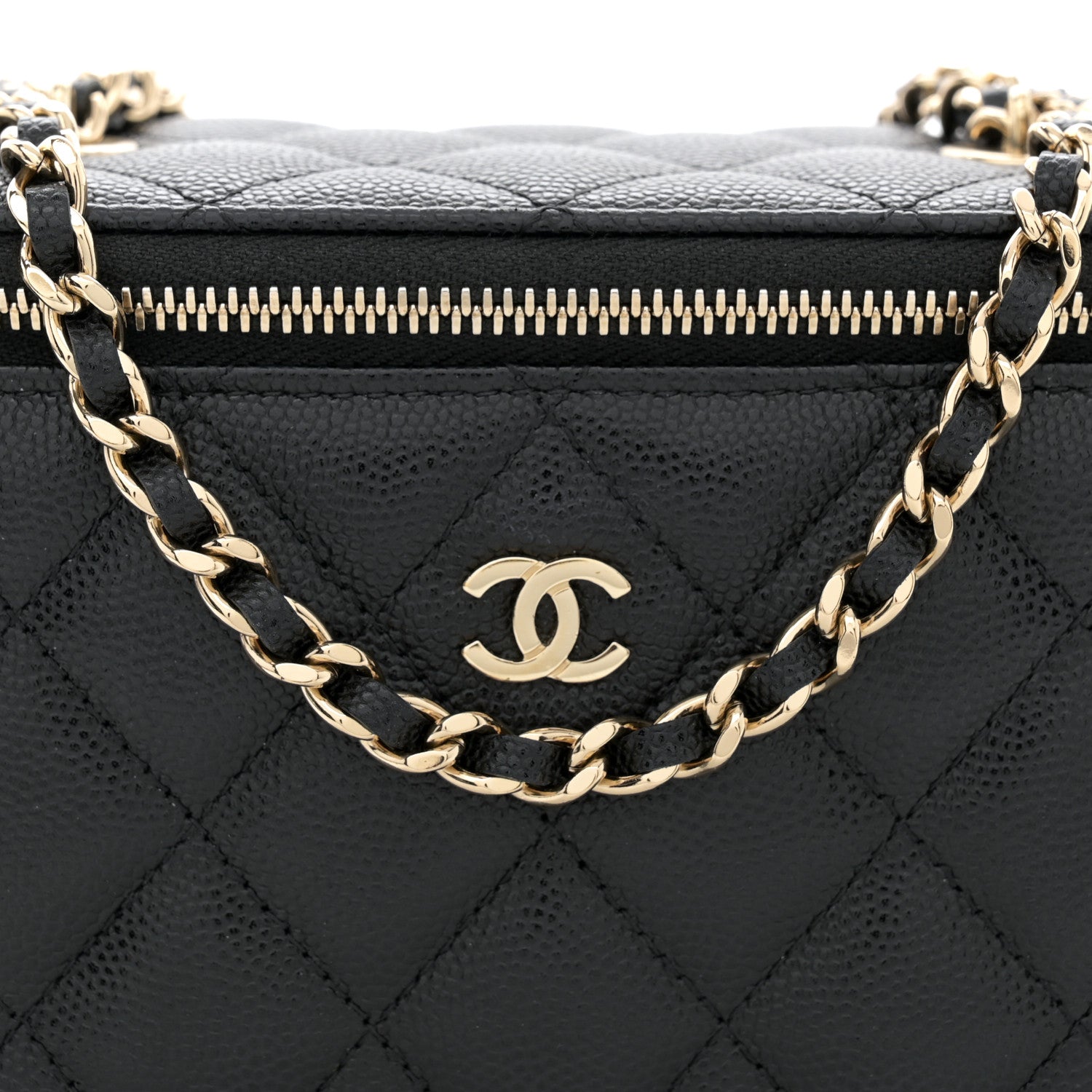 Chanel Caviar Quilted Small Vanity Case With Chain Black 8 of 14