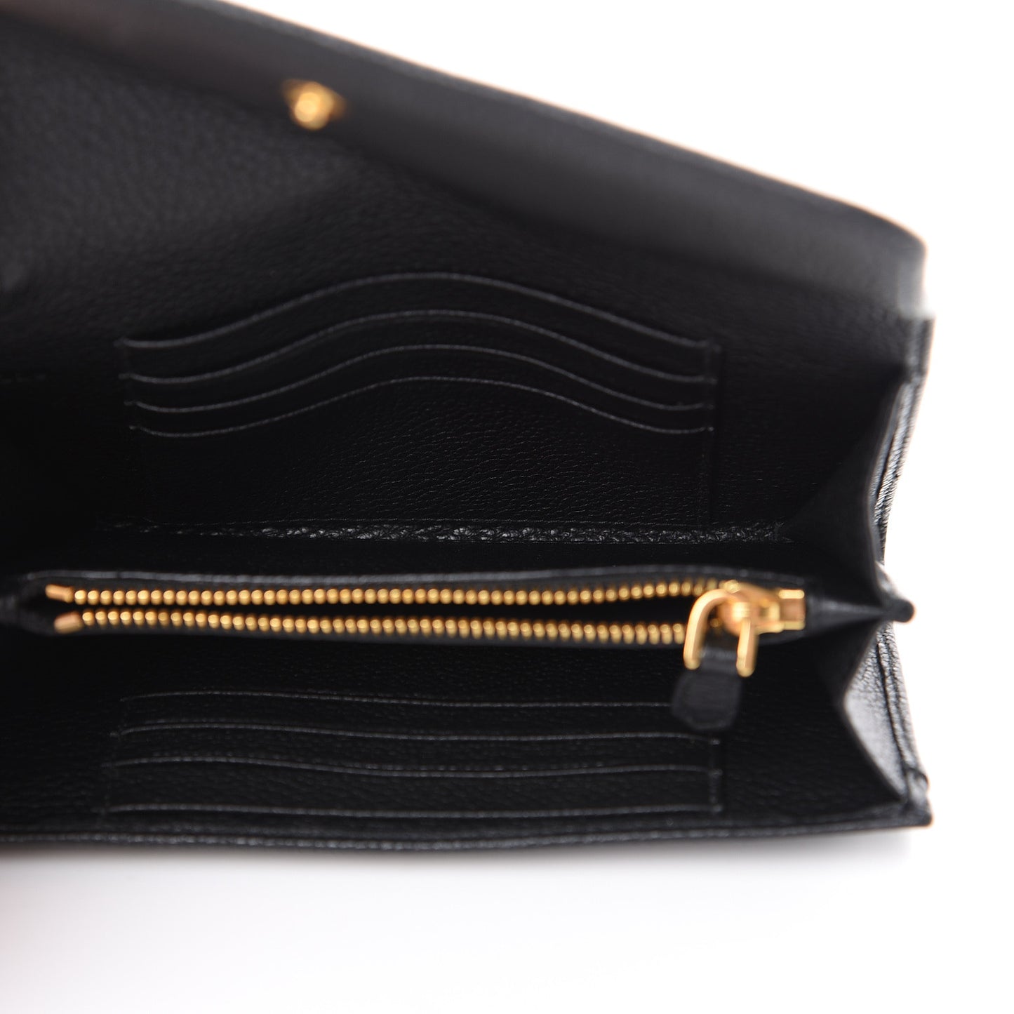 Vitello Grain Wristlet Wallet Black