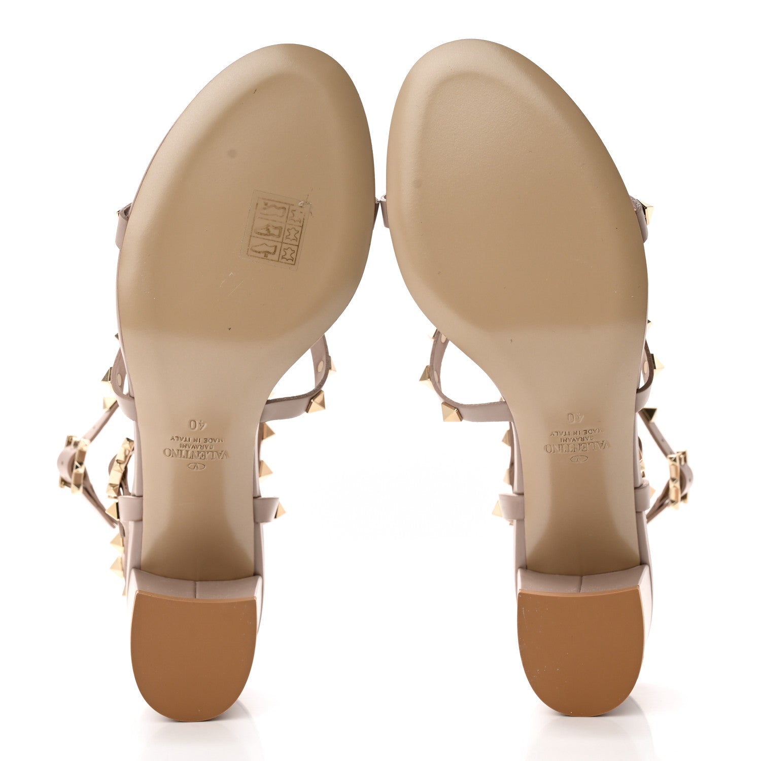 Valentino Garavani Calfskin Rockstud 60mm City Sandals 40 Poudre 5 of 12