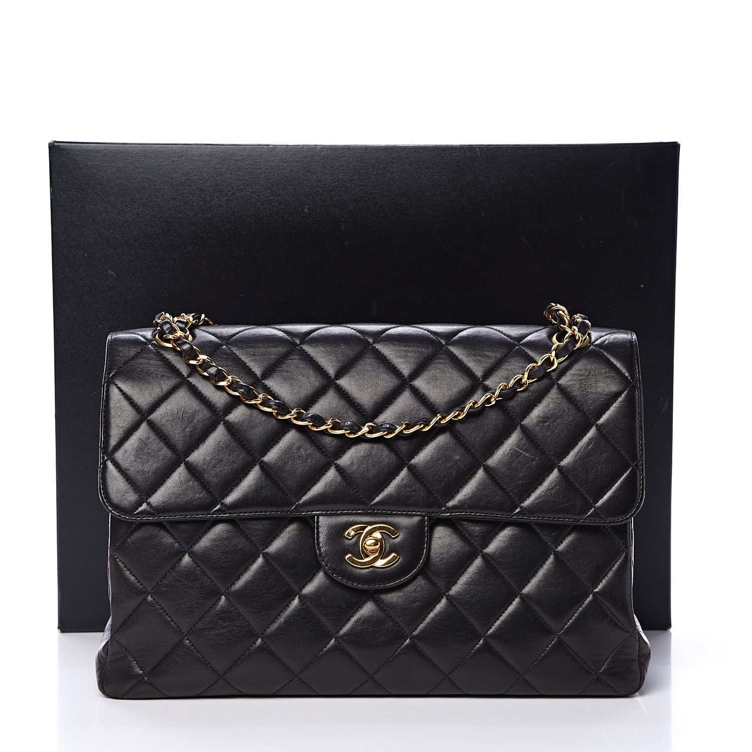 Chanel Lambskin Quilted Jumbo Double Sided Flap Black 21 of 21