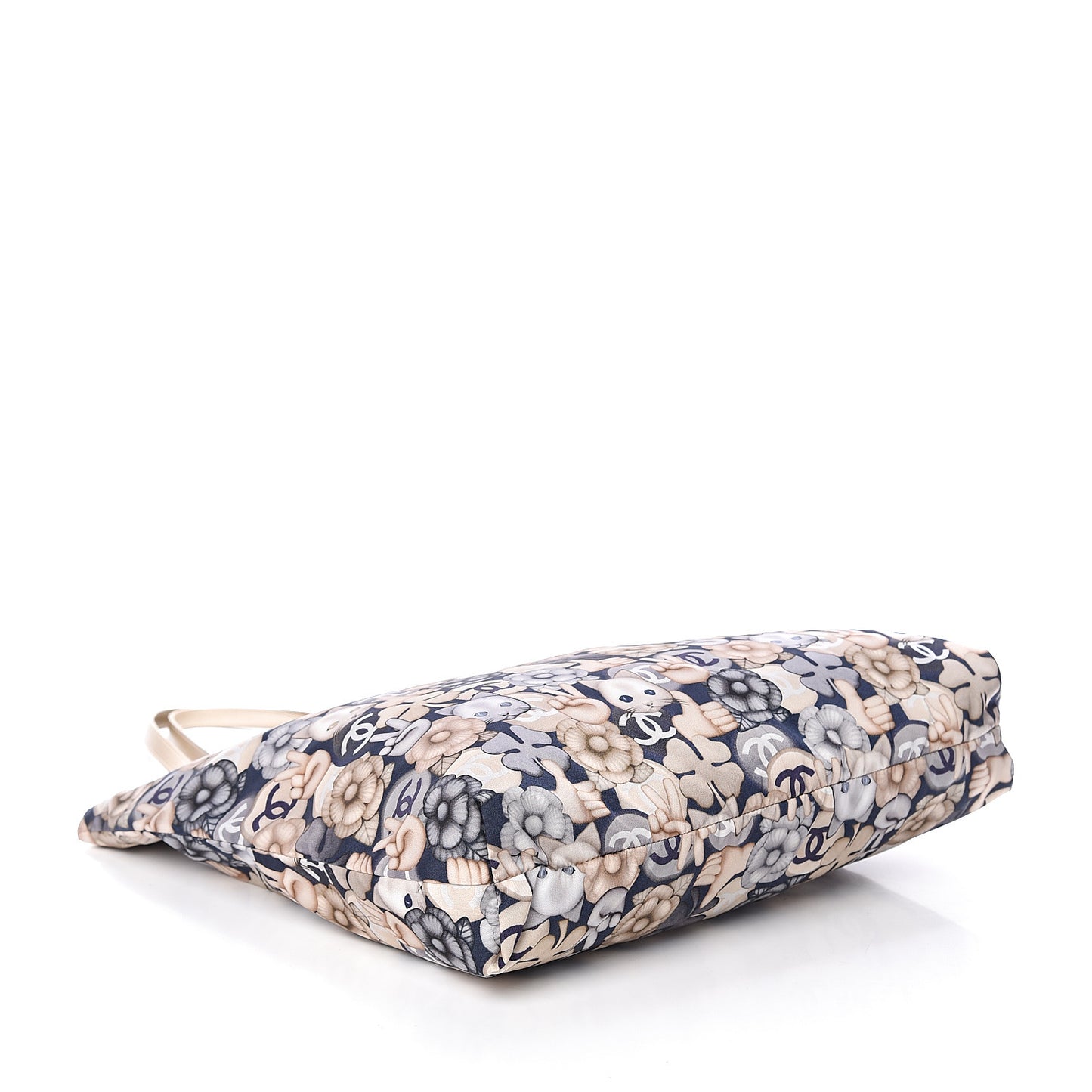 Nylon Cat Emoticon Tote Navy Gold