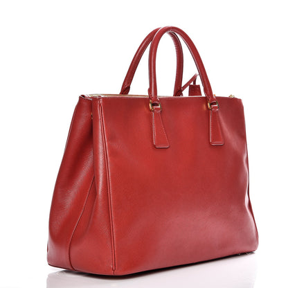 Prada Saffiano Large Galleria Double Zip Tote Fuoco 3 of 12