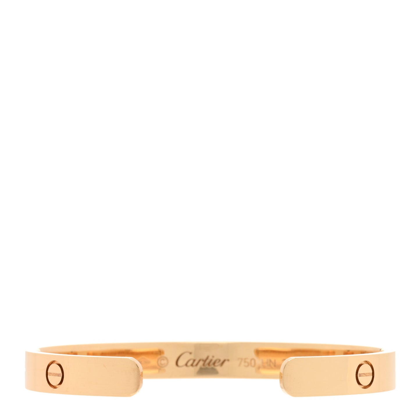 18K Yellow Gold LOVE Cuff Bracelet 17
