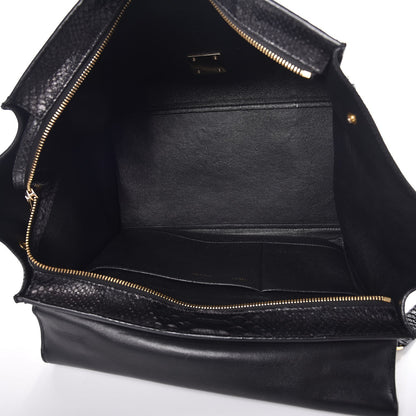 Celine Python Suede Medium Trapeze Black 6 of 8