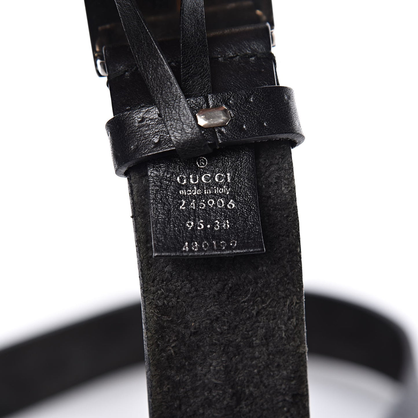 Calfskin Guccissima Buckle Belt 95 38 Black