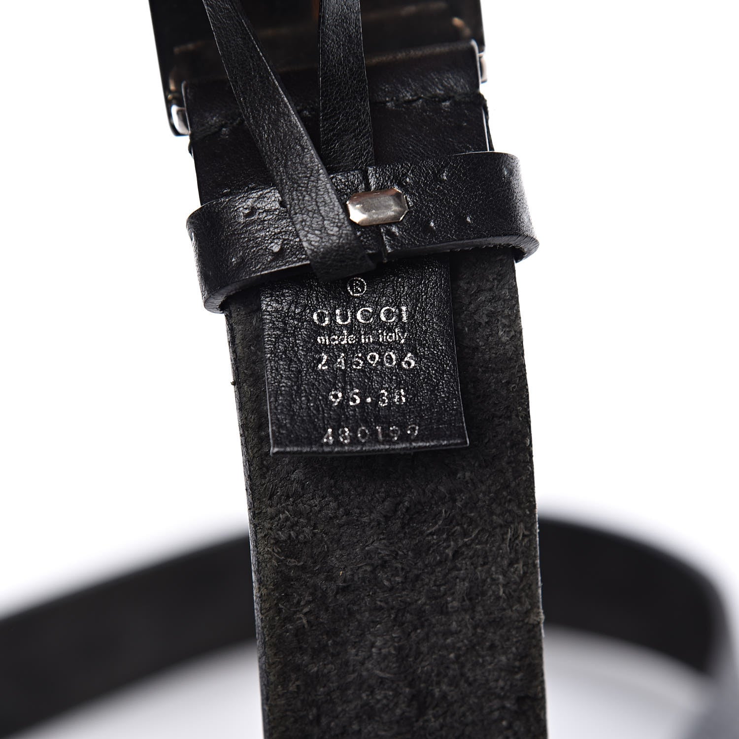 Gucci Calfskin Guccissima Buckle Belt 95 38 Black 4 of 10