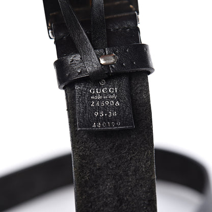 Gucci Calfskin Guccissima Buckle Belt 95 38 Black 4 of 10