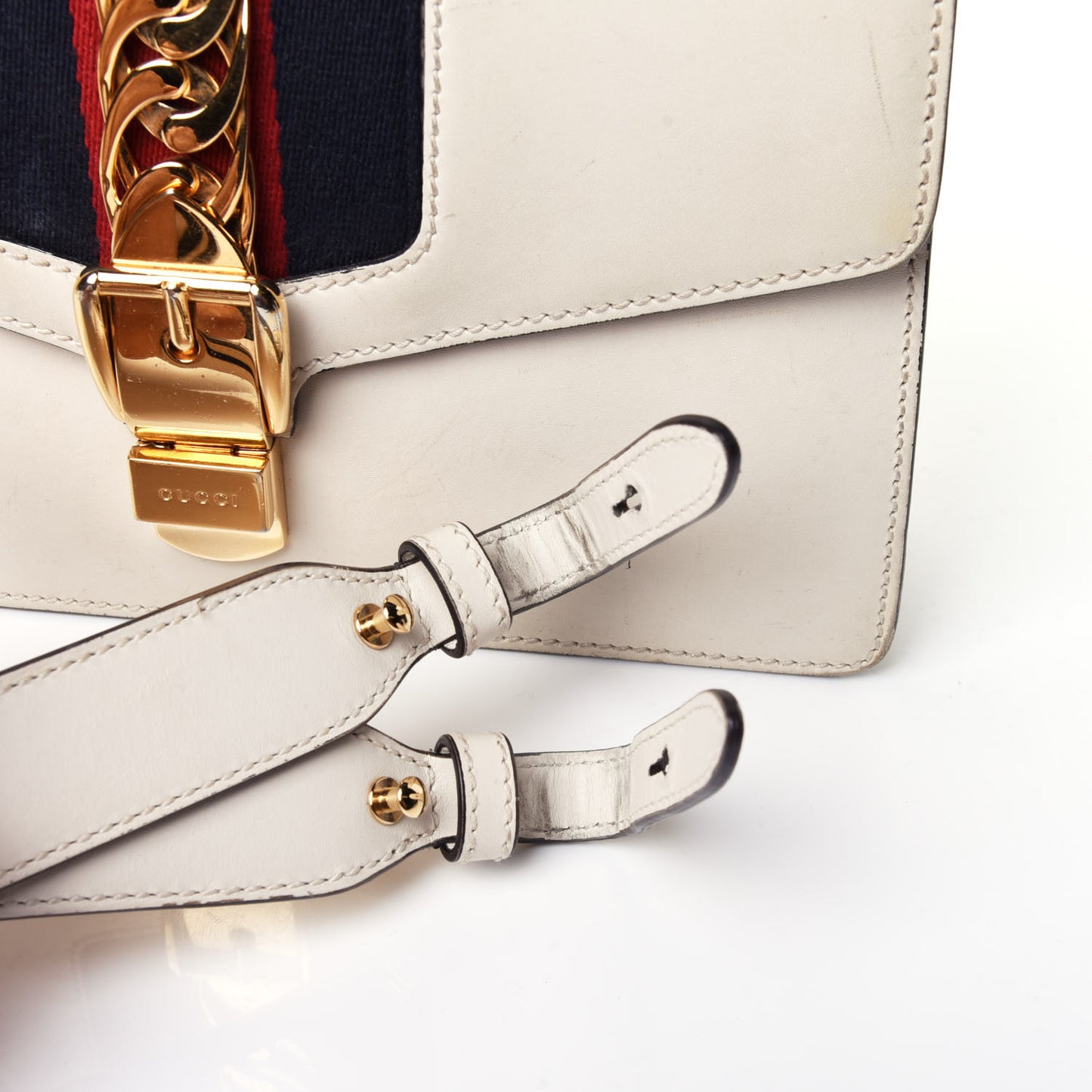 Calfskin Small Sylvie Shoulder Bag Off White