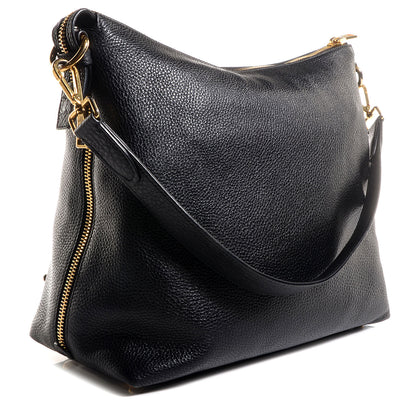 Prada Vitello Daino Side Zip Hobo Nero Black 3 of 12